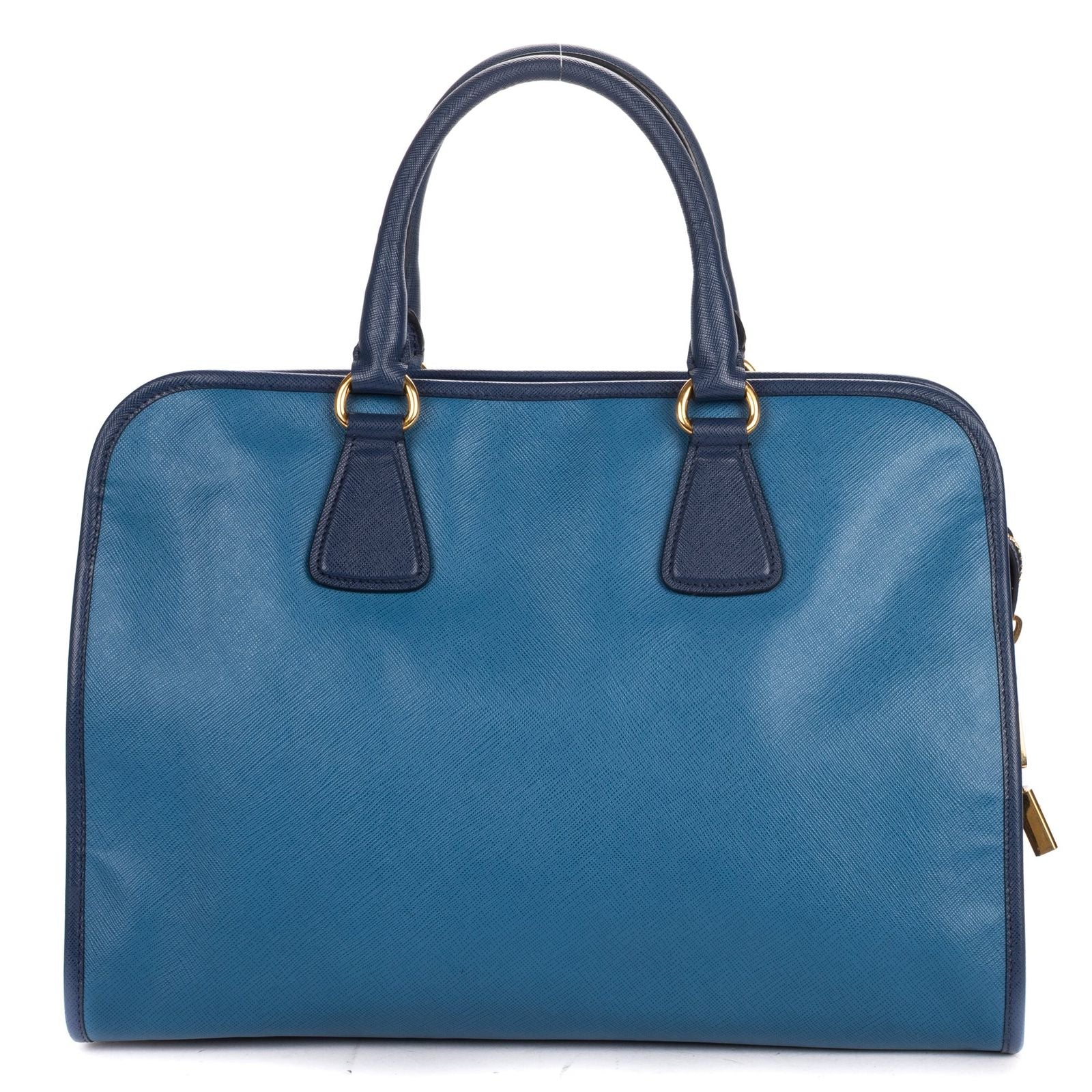 Prada Galleria Top Handle Tote Navy Blue Saffiano Leather — view 5