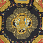 Hermes Scarf Black Gold Red Silk — view 3