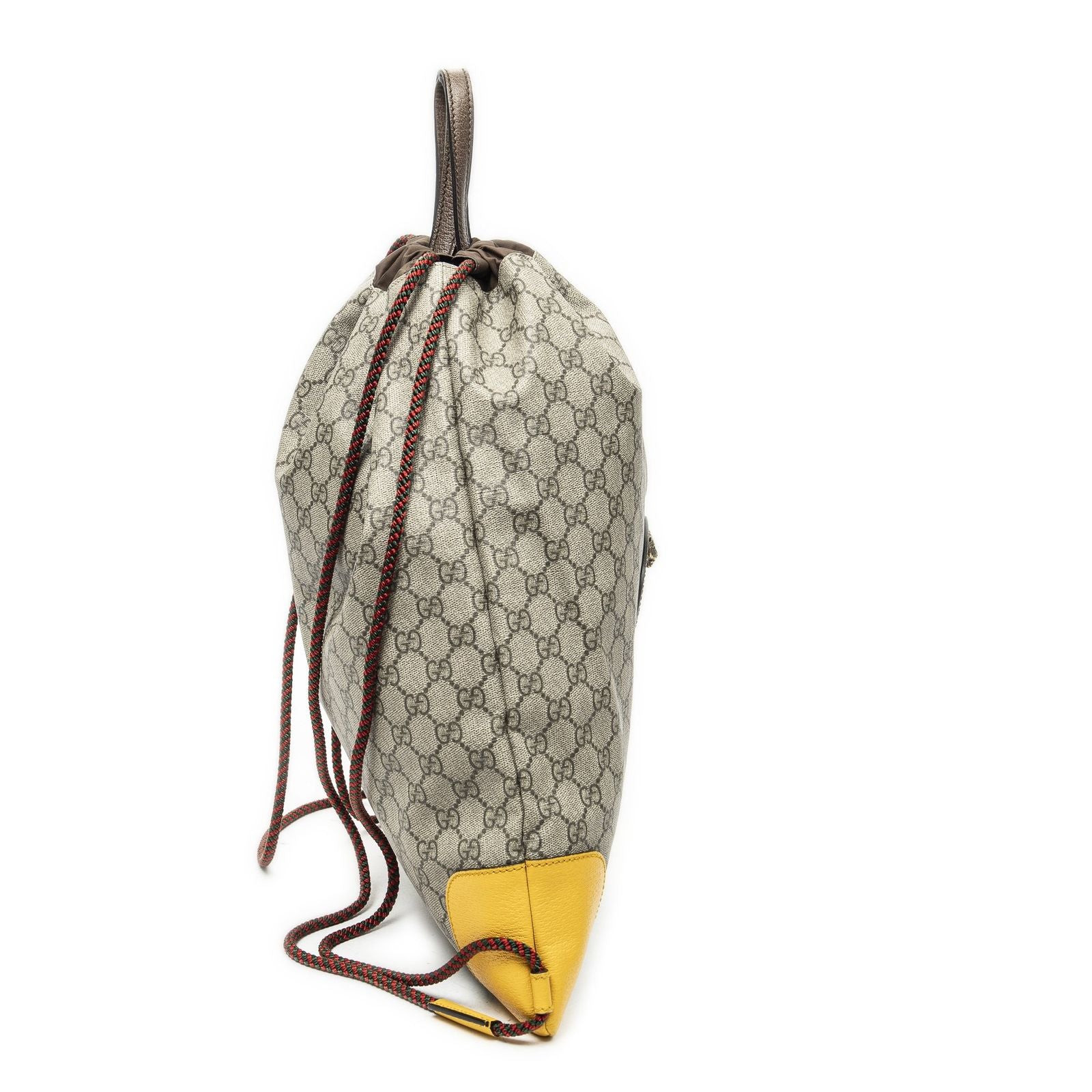 Gucci la the Drawstring Backpack Beige Yellow Split M Canvas — view 4