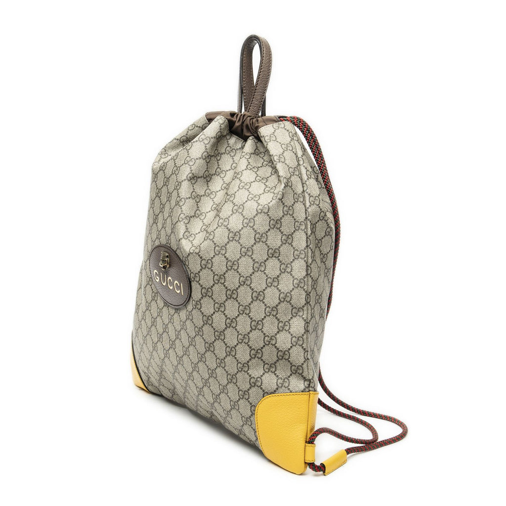 Gucci la the Drawstring Backpack Beige Yellow Split M Canvas — view 2