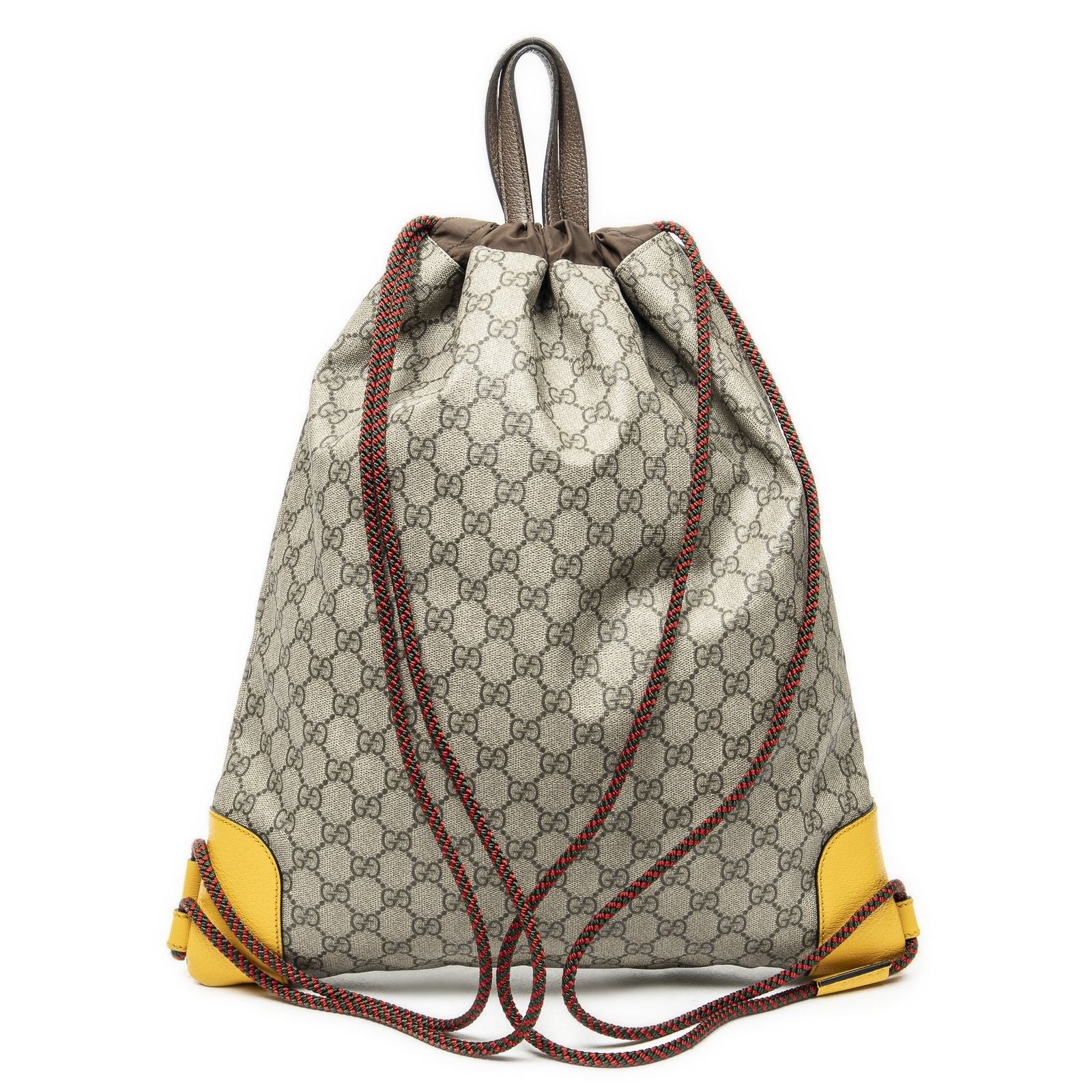 Gucci la the Drawstring Backpack Beige Yellow Split M Canvas — view 5