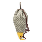 Gucci la the Drawstring Backpack Beige Yellow Split M Canvas — view 3