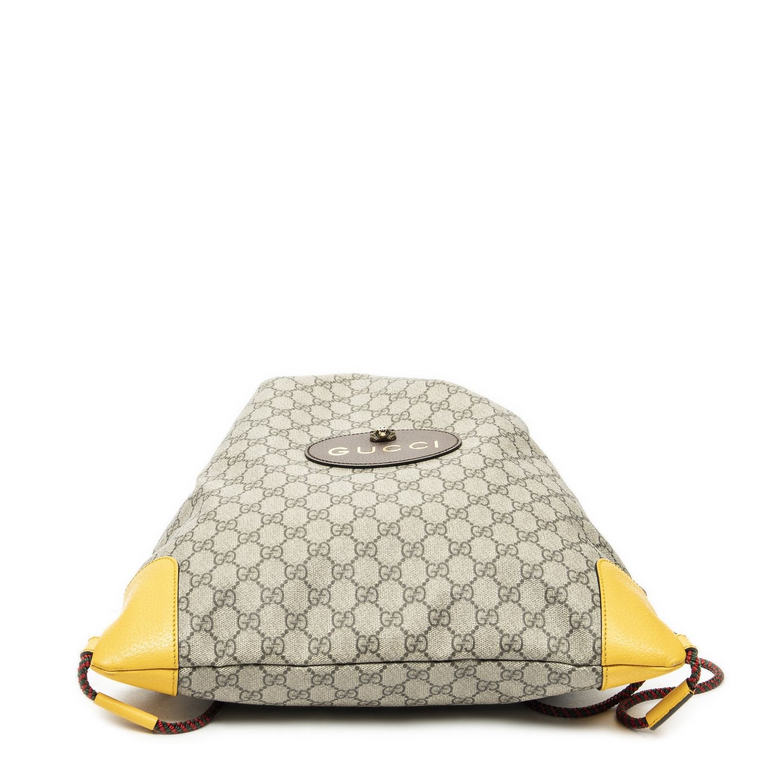 Gucci la the Drawstring Backpack Beige Yellow Split M Canvas — view 6