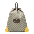 Gucci la the Drawstring Backpack Beige Yellow Split M Canvas