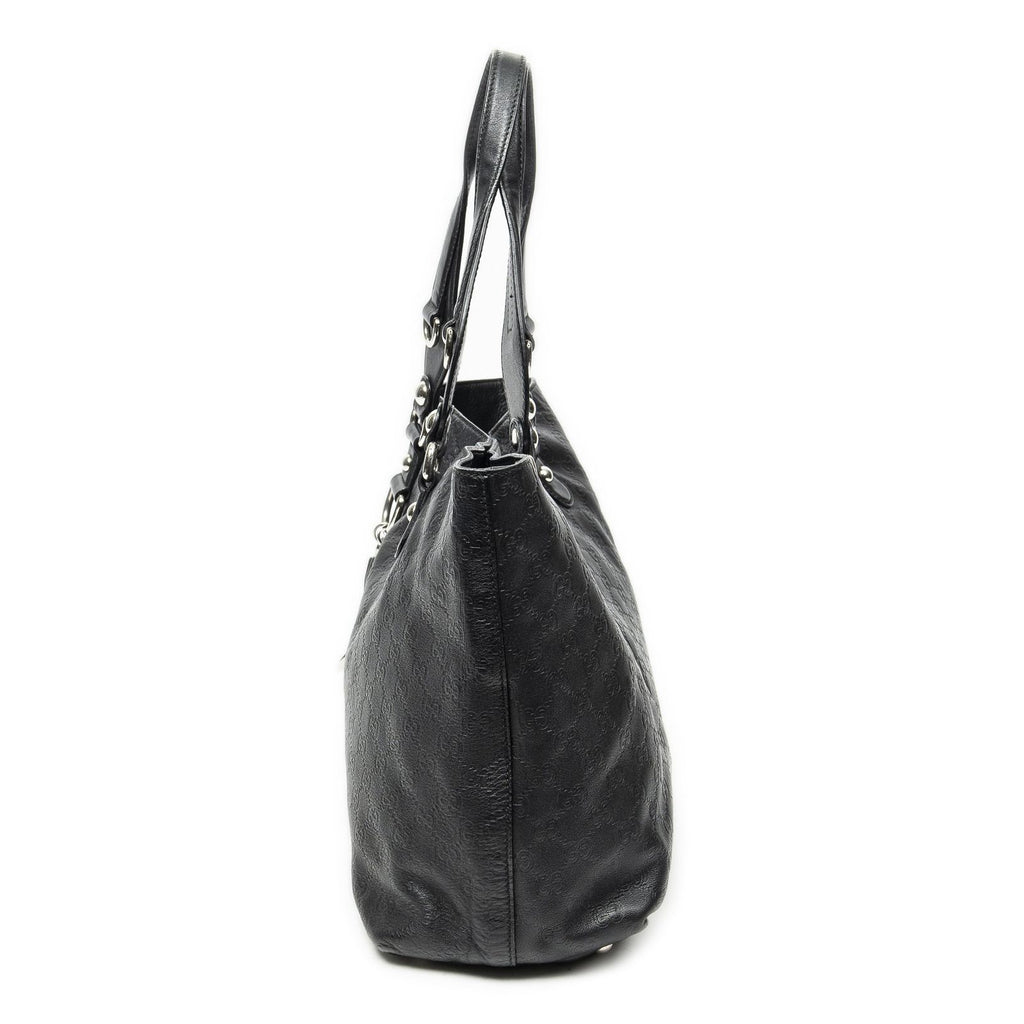 Gucci Icon Bit Tote Black Guccissima — view 3