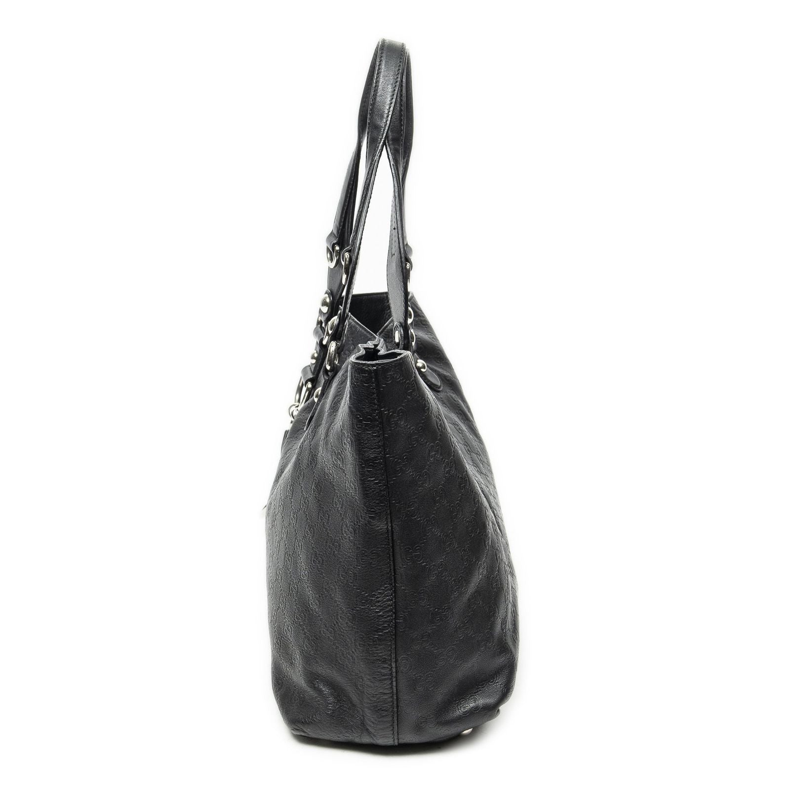 Gucci Icon Bit Tote Black Guccissima — view 3