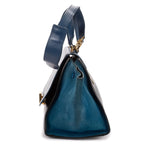 Celine Smo le Tricolor Trapeze Navy Blue Black Calfskin Leather Shoulder — view 3