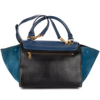 Celine Smo le Tricolor Trapeze Navy Blue Black Calfskin Leather Shoulder — view 5