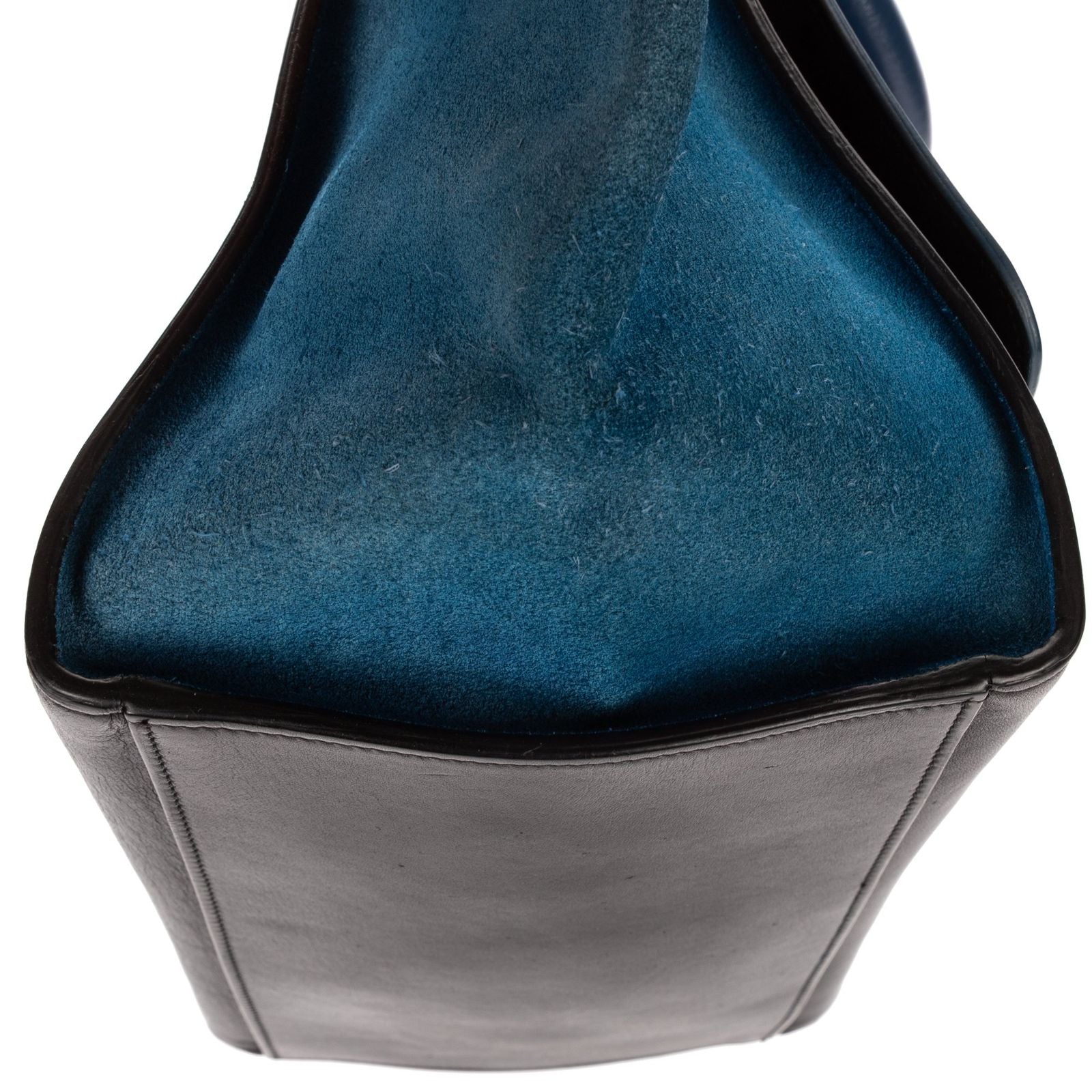 Celine Smo le Tricolor Trapeze Navy Blue Black Calfskin Leather Shoulder — view 8