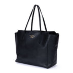 Gucci Medium Swing Shopper Tote Black Grain Calf Skin Leather — view 2