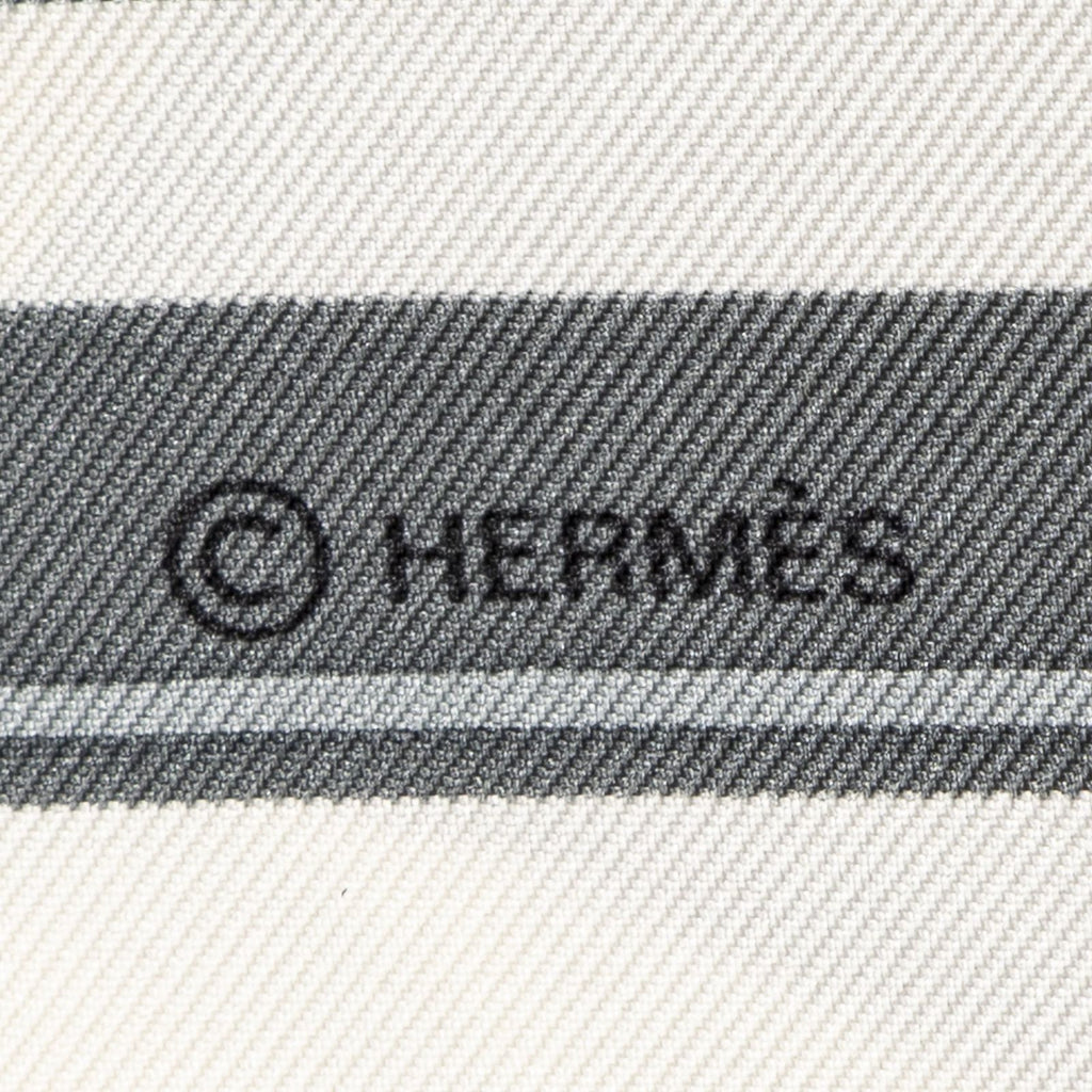 Hermes Scarf Light Pink Gray Ivory Silk — view 4