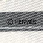 Hermes Scarf Light Pink Gray Ivory Silk — view 4