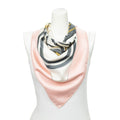 Hermes Scarf Light Pink Gray Ivory Silk