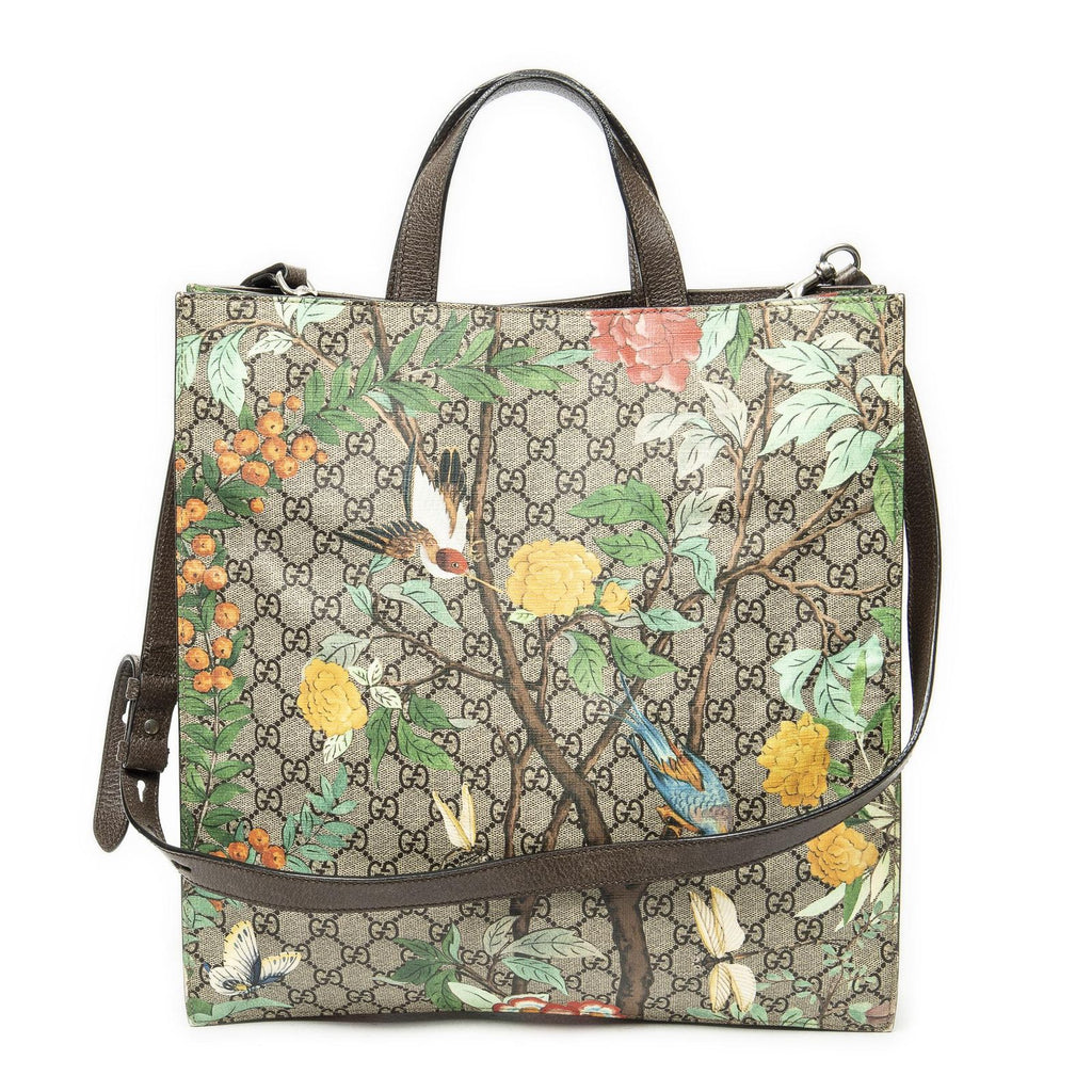 Gucci Vertical Shopping Tote Beige Tian Supreme Canvas — view 5