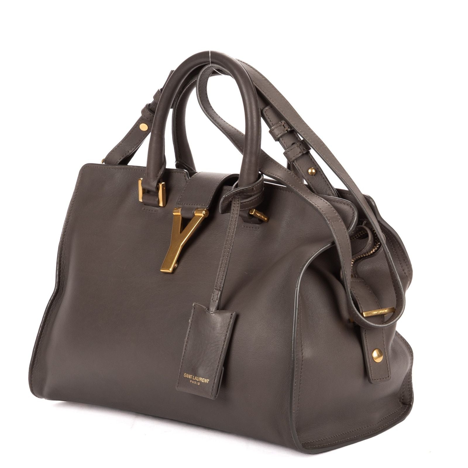 Saint Laurent Small Cabas Chyc Tote Gray Calfskin Leather — view 2