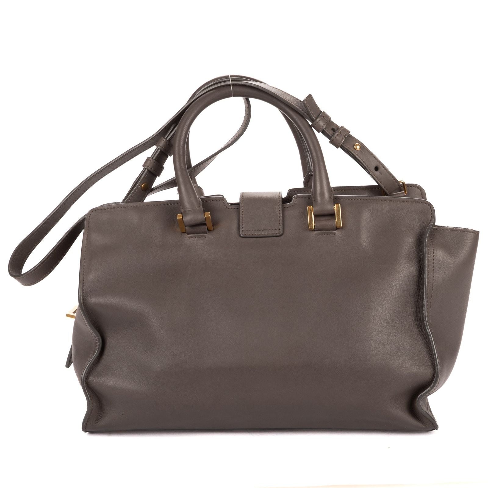 Saint Laurent Small Cabas Chyc Tote Gray Calfskin Leather — view 4