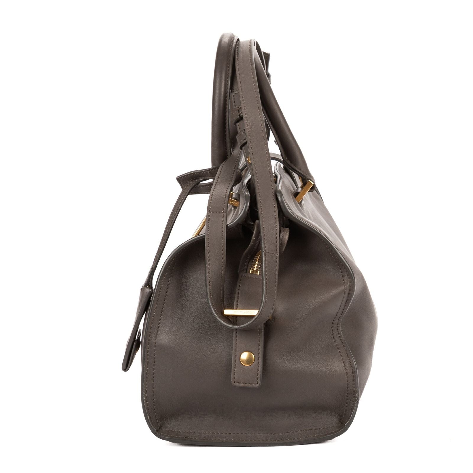 Saint Laurent Small Cabas Chyc Tote Gray Calfskin Leather — view 3