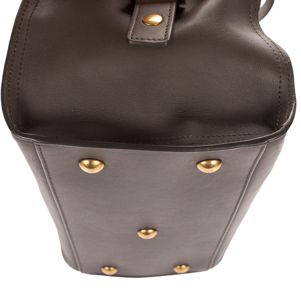 Saint Laurent Small Cabas Chyc Tote Gray Calfskin Leather — view 6