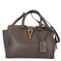 Saint Laurent Small Cabas Chyc Tote Gray Calfskin Leather