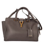 Saint Laurent Small Cabas Chyc Tote Gray Calfskin Leather