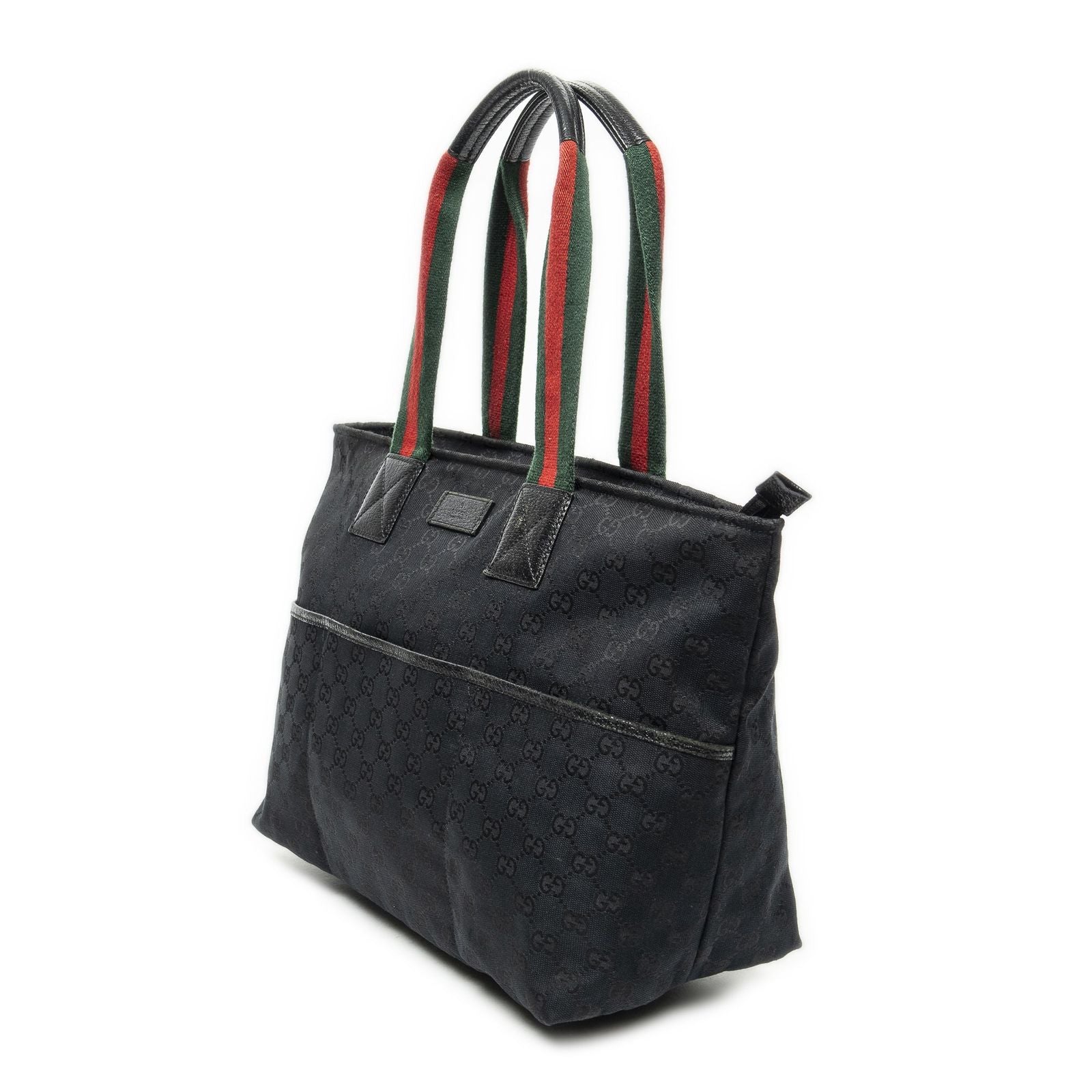 Gucci Web la the Diaper Tote Black GG Canvas — view 2