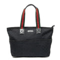 Gucci Web la the Diaper Tote Black GG Canvas