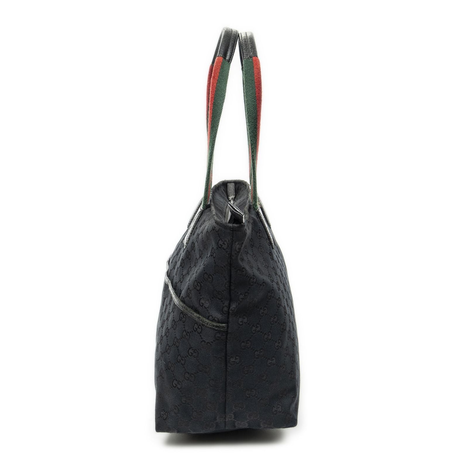 Gucci Web la the Diaper Tote Black GG Canvas — view 3