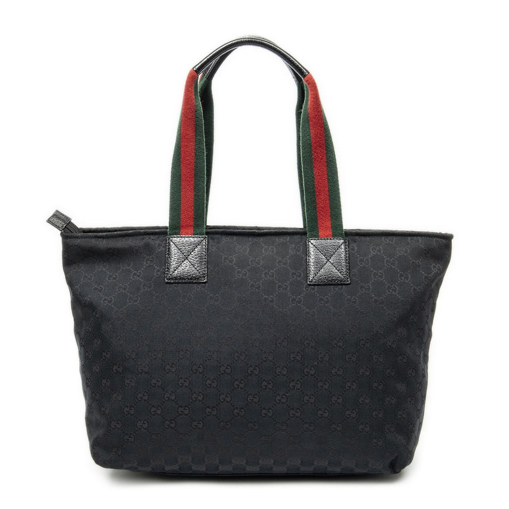 Gucci Web la the Diaper Tote Black GG Canvas — view 5