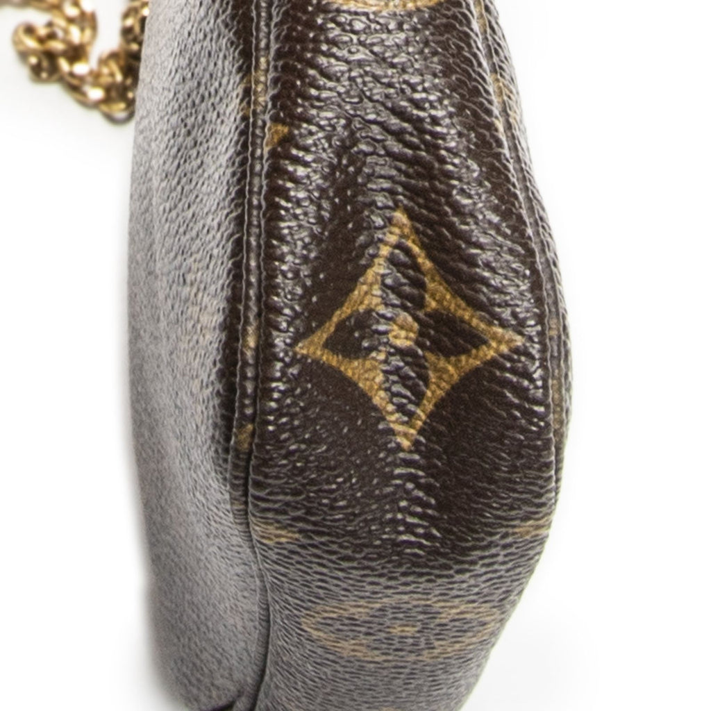Louis Vuitton Mini Pochette Brown Beige Monogram Canvas Handbag — view 7