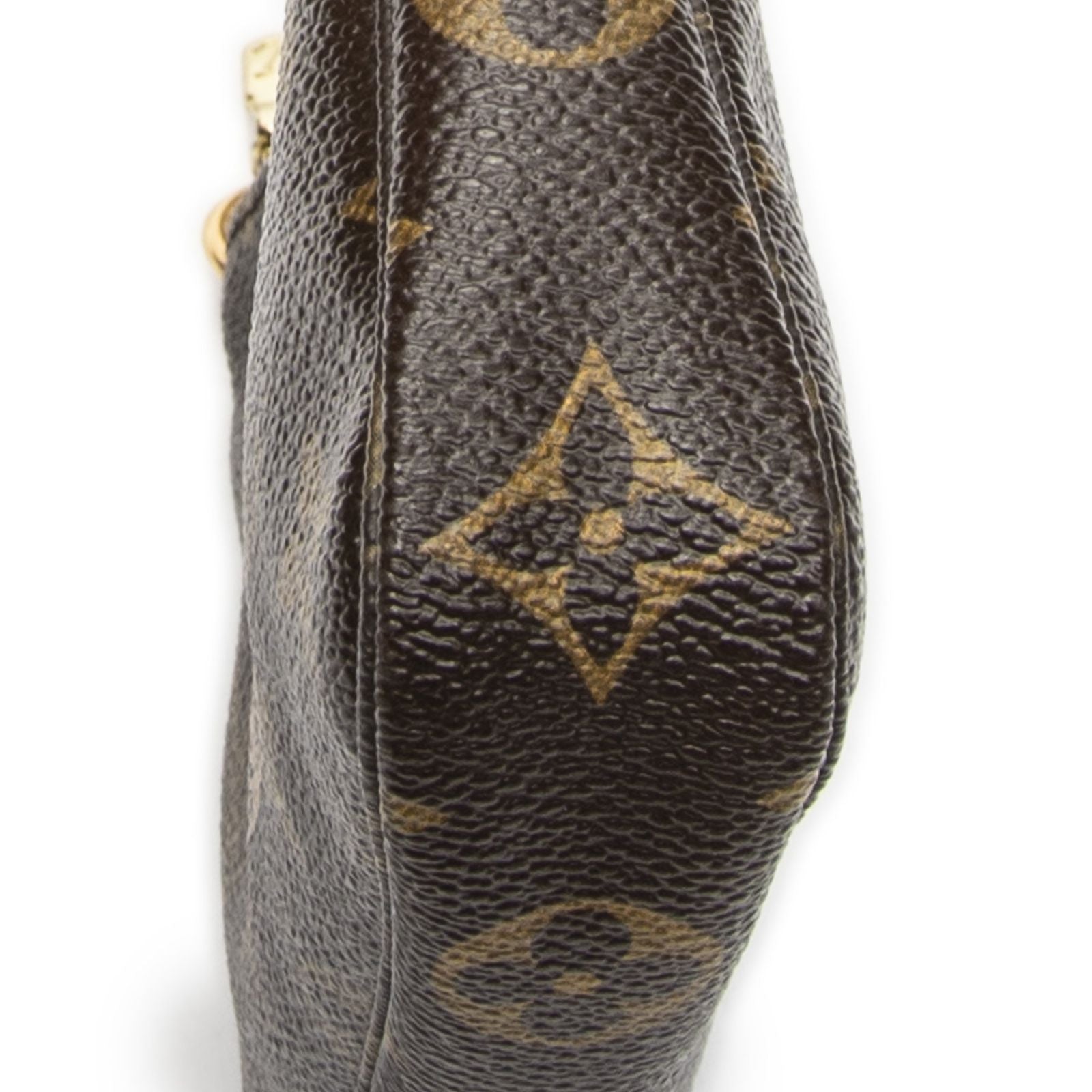 Louis Vuitton Mini Pochette Brown Beige Monogram Canvas Handbag — view 8