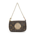 Louis Vuitton Mini Pochette Brown Beige Monogram Canvas Handbag
