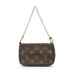 Louis Vuitton Mini Pochette Brown Beige Monogram Canvas Handbag — view 5