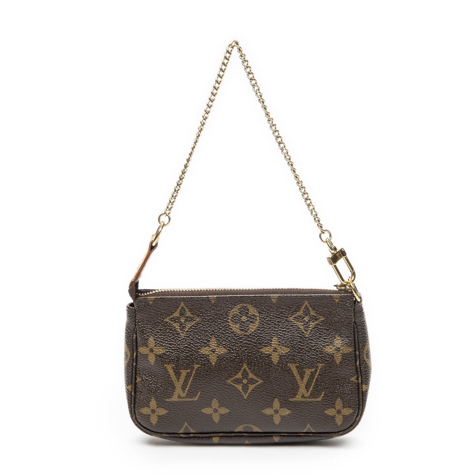 Louis Vuitton Mini Pochette Brown Beige Monogram Canvas Handbag — view 5
