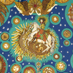 Hermes Scarf Navy Green 100% Gold Twill Silk — view 3