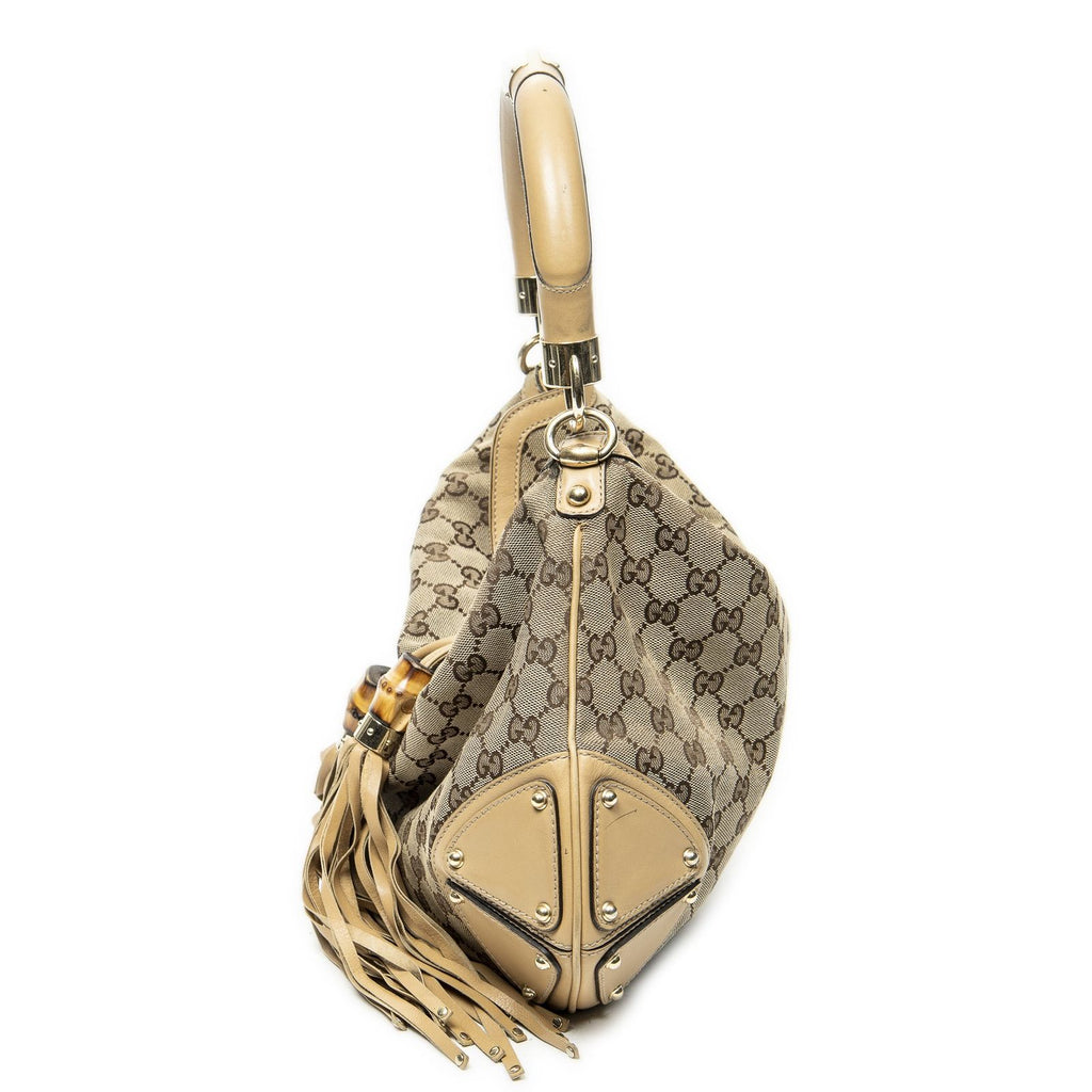 Gucci Medium Babouska Indy Top Handle Beige GG Canvas — view 3