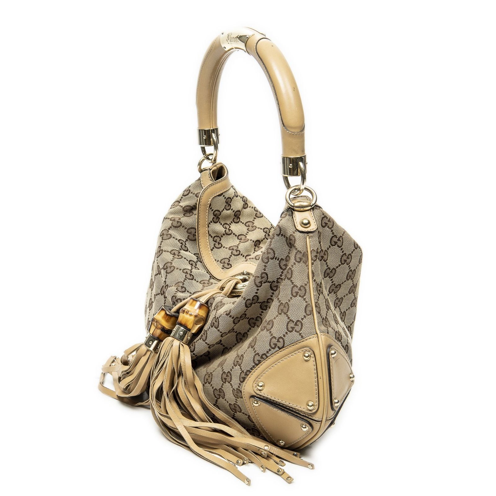 Gucci Medium Babouska Indy Top Handle Beige GG Canvas — view 2