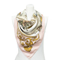 Hermes Scarf Light Pink Gold Green Silk