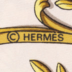 Hermes Scarf Light Pink Gold Green Silk — view 4