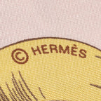 Hermes Scarf Light Pink Lilac Yellow Silk — view 4