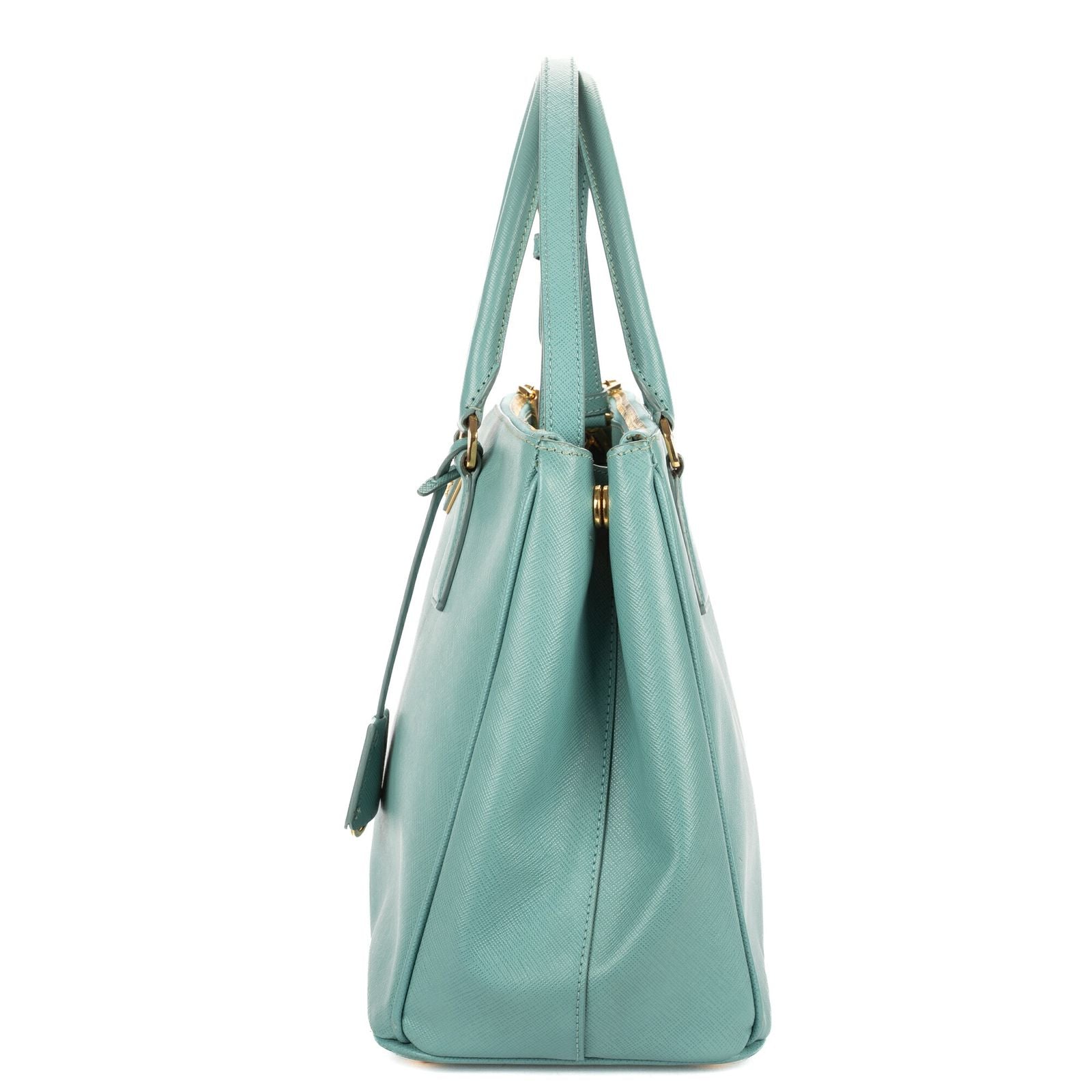 Prada la the Double Zip Galleria Tote Tarte Cozy Saffiano Luxe Leather — view 3
