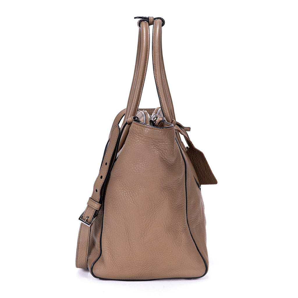 Prada Square Flat Crossbody Dark Beigedeerskin Leathera — view 4