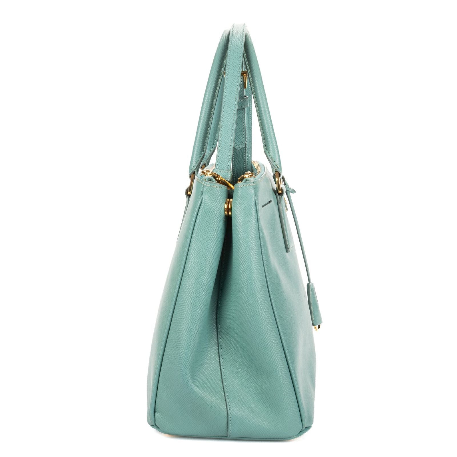 Prada la the Double Zip Galleria Tote Tarte Cozy Saffiano Luxe Leather — view 4
