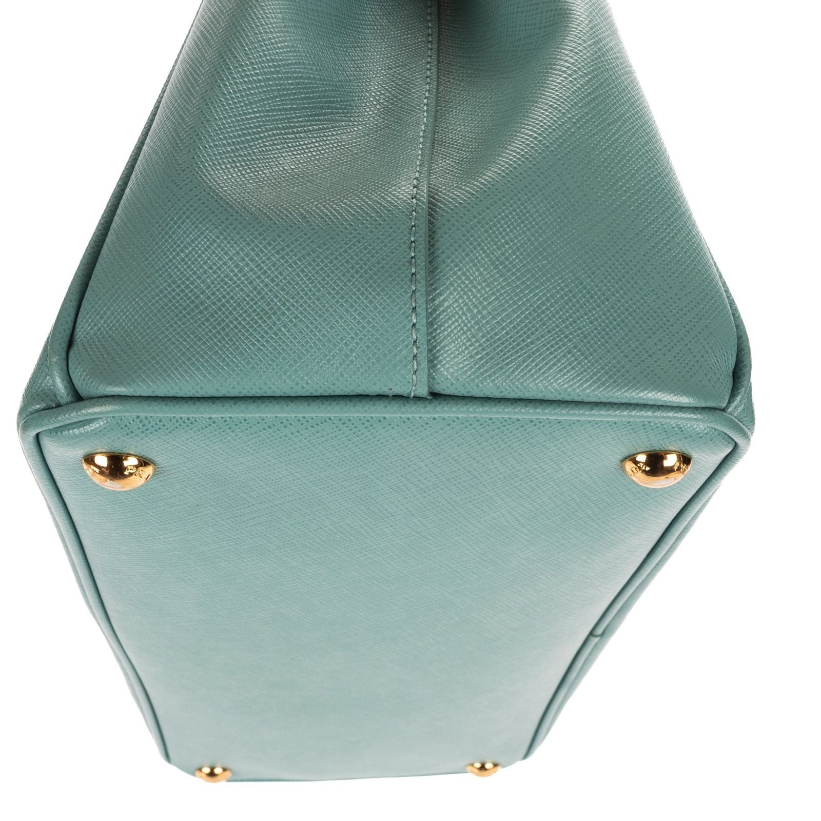 Prada la the Double Zip Galleria Tote Tarte Cozy Saffiano Luxe Leather — view 7