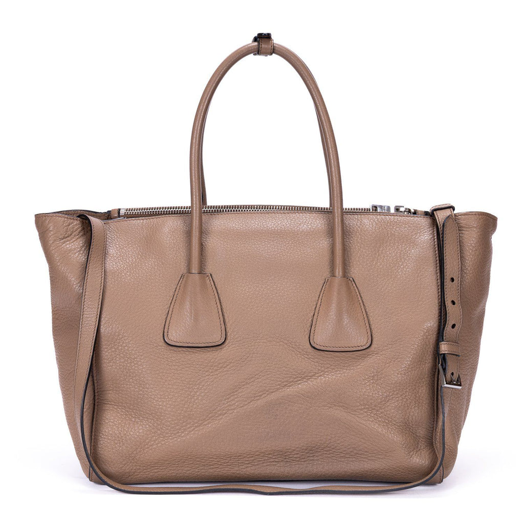 Prada Square Flat Crossbody Dark Beigedeerskin Leathera — view 5