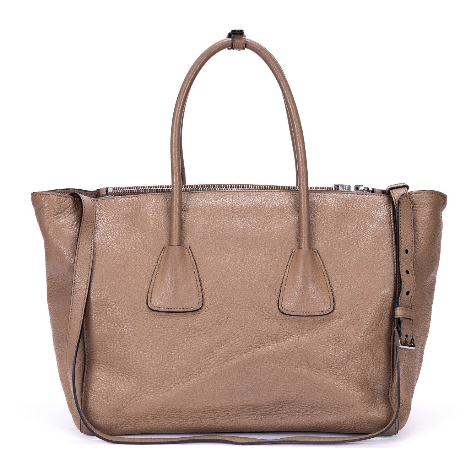 Prada Square Flat Crossbody Dark Beigedeerskin Leathera — view 5