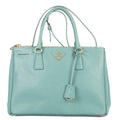 Prada la the Double Zip Galleria Tote Tarte Cozy Saffiano Luxe Leather