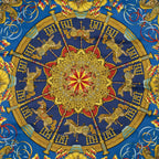 Hermes Scarf Navy Yellow Red 100% Silk — view 3