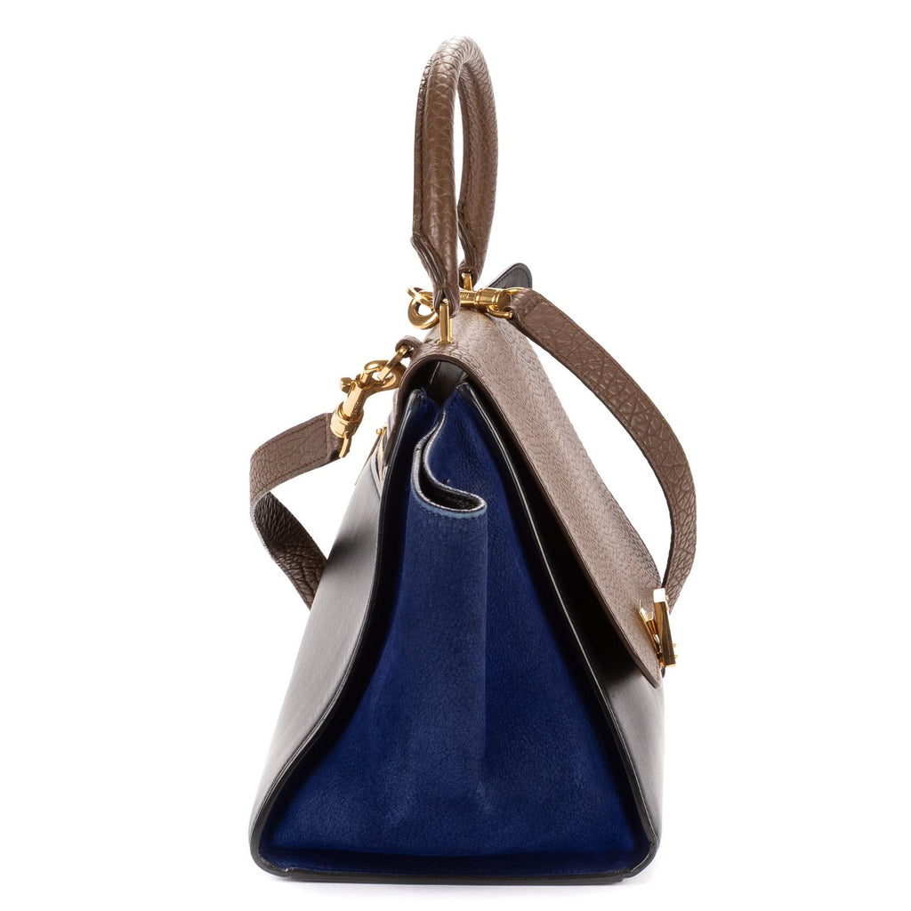 Celine Brown Black Blue Leather Shoulder — view 4