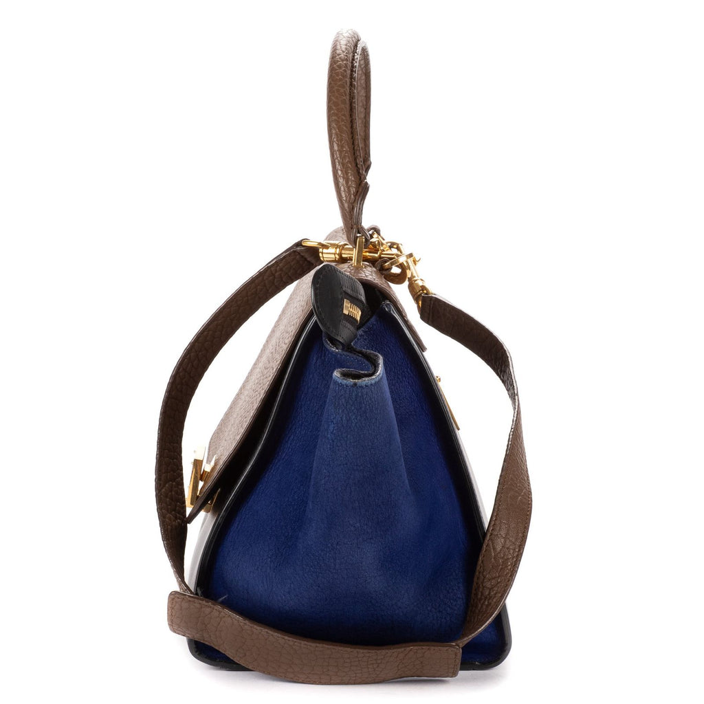 Celine Brown Black Blue Leather Shoulder — view 3