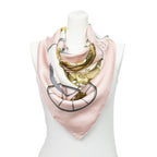 Hermes Scarf Light Pink Green Twillsilk